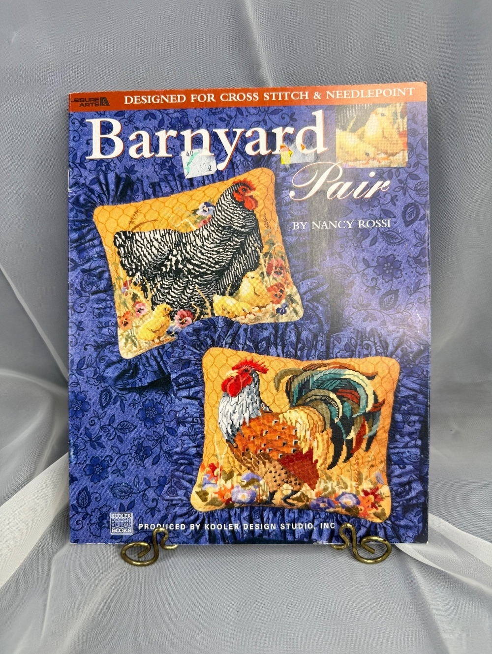 Rooster & Hen Cross Stitch Pattern Book Farmhouse Chicken Needlepoint 3424